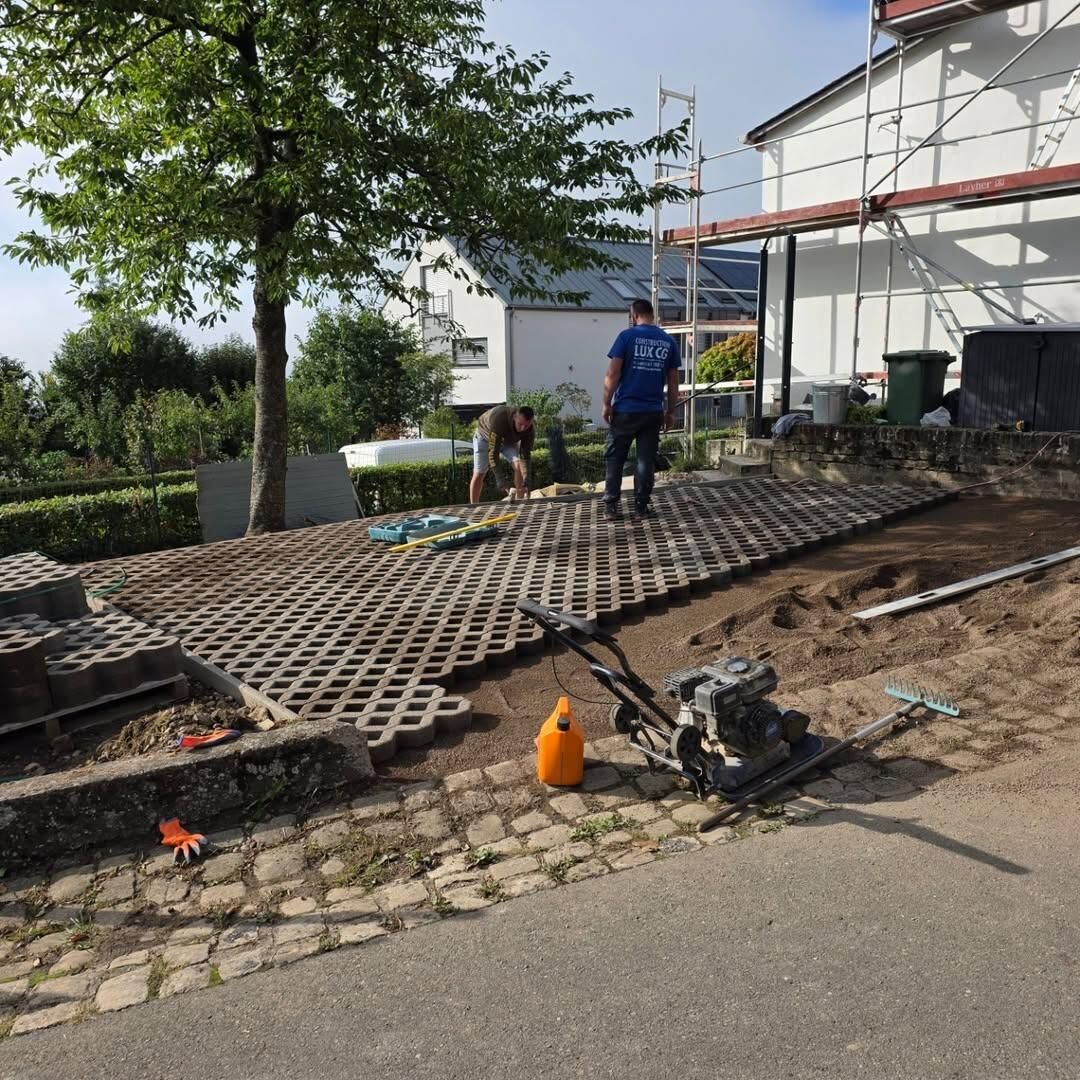 Travaux de pavage en cours